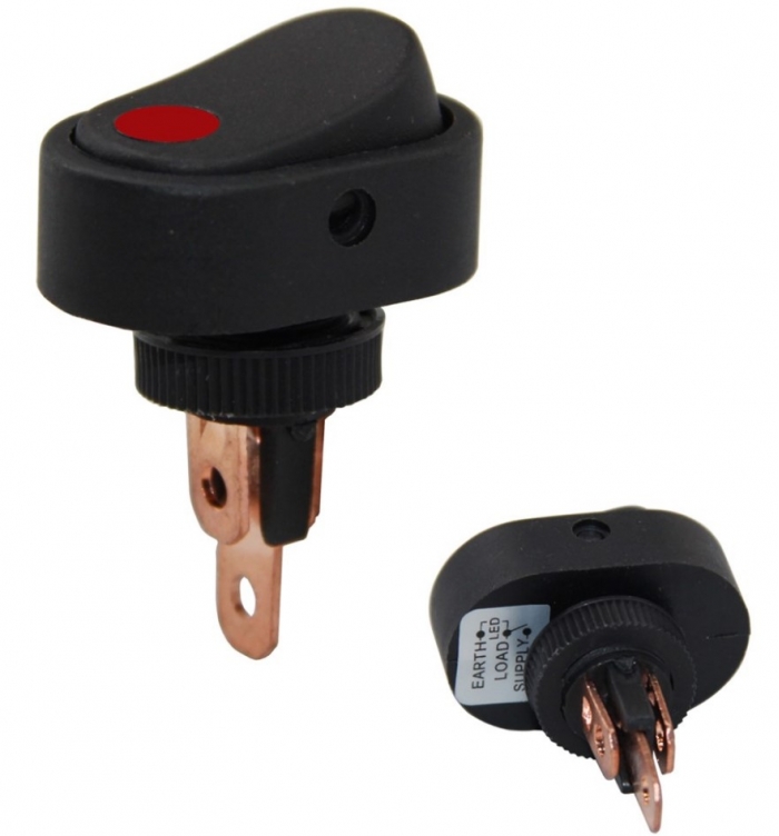 12 VOLT DC 20 AMPER ON-OFF IŞIKLI ANAHTAR ASW-20D-2 (IC-132A-2)