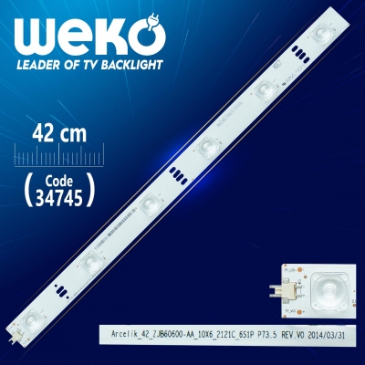 ARCELİK_42_ZJB60600-AA_10X6_2121C_6S1P P73.5 REV.V0 - 42 CM 6 LEDLİ - (WK-46)