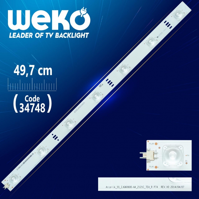 ARCELİK_55_ZJG60600-AA_2121C_7EA_R P74 REV.V0 - 49.7 CM 7 LEDLİ - (WK-49)