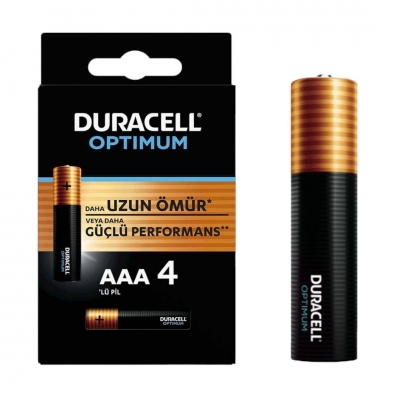 DURACELL OPTIMUM MX2400 1.5 VOLT ALKALİN AAA İNCE KALEM PİL (4LÜ PAKET)