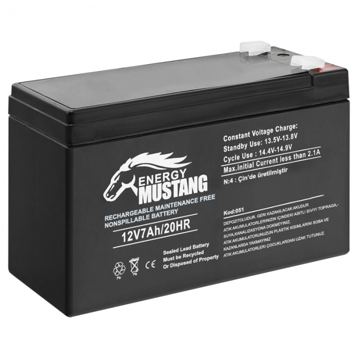 ENERGY MUSTANG 12 VOLT - 7 AMPER AKÜ (150 X 65 X 90 MM)