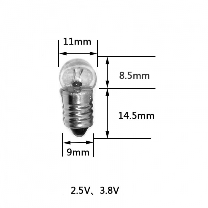 FENER AMPÜL MİNİ 2.5 VOLT VİDALI  (50LİK PAKET)