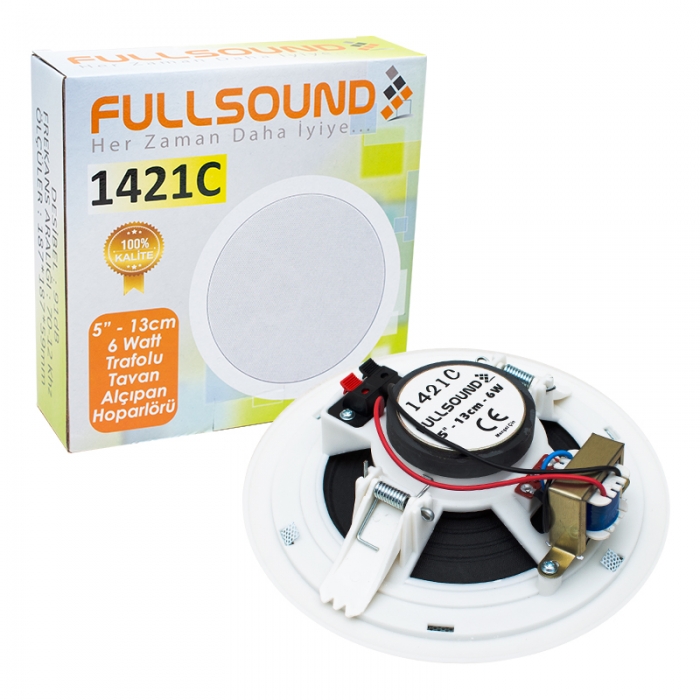 FULLSOUND 1421C 13 CM 6 WATT 8 OHM 5 BEYAZ TRAFOLU ALÇIPAN HOPARLÖR