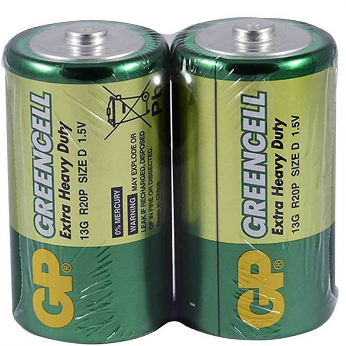 GP 13G 2S2 GREENCELL R20 BÜYÜK D BOY PİL (20Lİ PAKET)