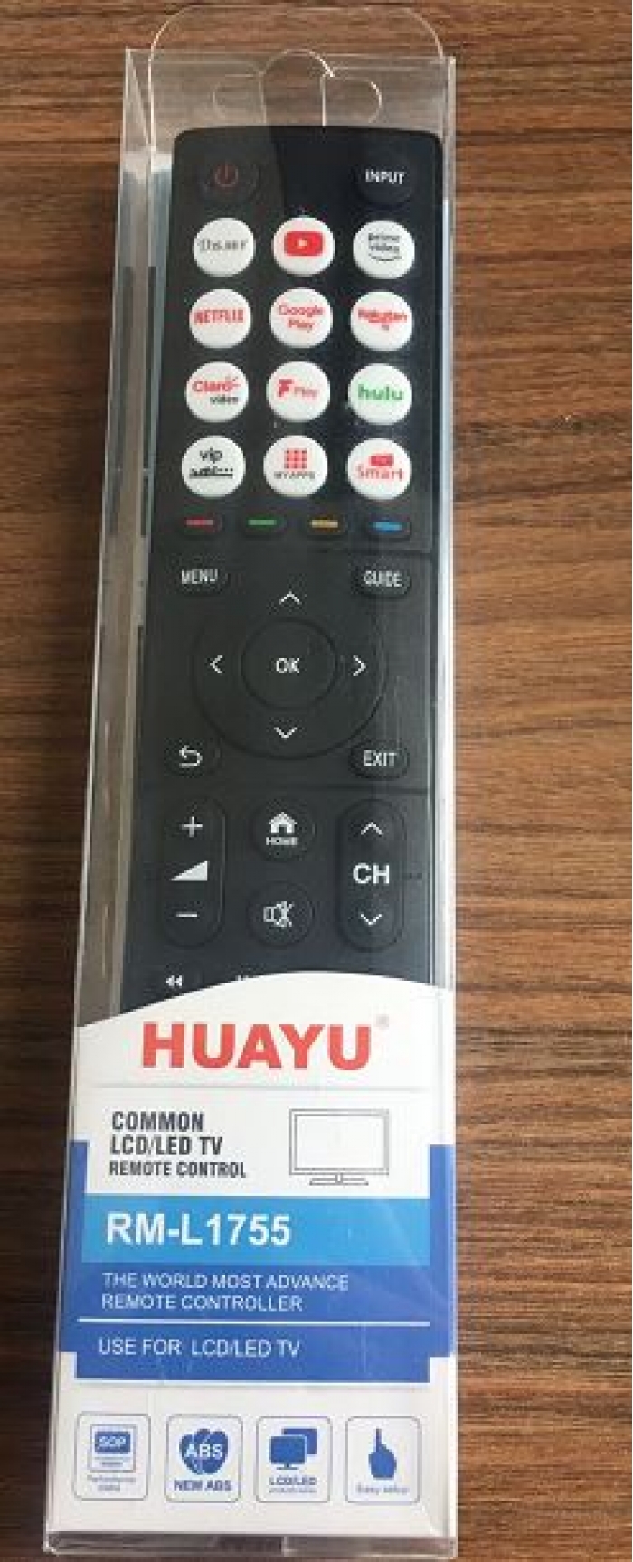 HUAYU RM-L1755 NETFLIX-YOUTUBE-HULU-PRIME VIDEO-GOOGLE PLAY-DISNEY TUŞLU UNIVERSAL LCD TV KUMANDA