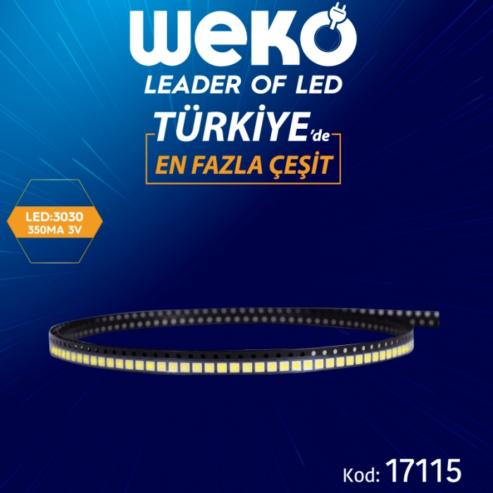 LEDBAR LEDLERİ 3030 350 MA 3V (BÜYÜK EKSİ KÜÇÜK ARTI)