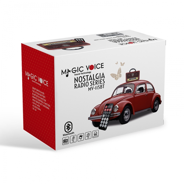 MAGICVOICE MV-115BT USB/SD/FM/BLUETOOTH DESTEKLİ NOSTALJİK RADYO