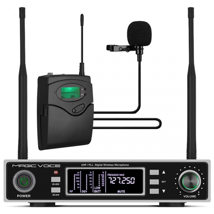 MAGICVOICE MV-1100Y UHF ÇİFT TUNER 1 YAKA KABLOSUZ TELSİZ MİKROFON