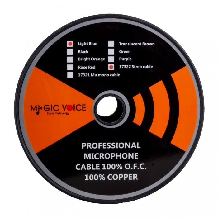 MAGICVOICE MİKROFON KABLOSU STEREO 1.KALİTE 100 METRE MAVİ