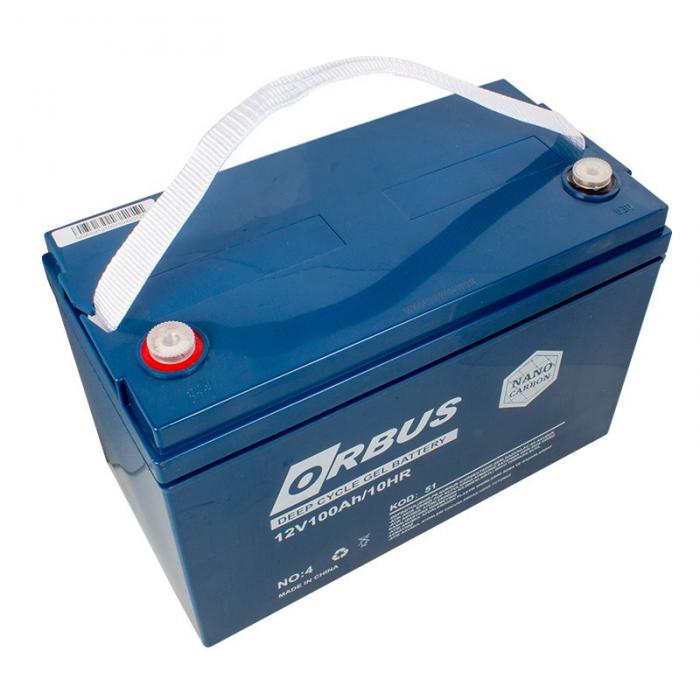 ORBUS 12 VOLT - 100 AMPER KARBON JEL TİP AKÜ (330 X 173 X 212 MM)