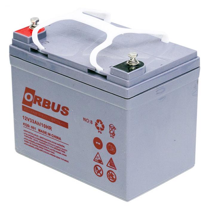 ORBUS 12 VOLT - 33 AMPER JEL TİPİ ENGELLİ ARAÇ AKÜSÜ (190 X 130 X 167 MM)