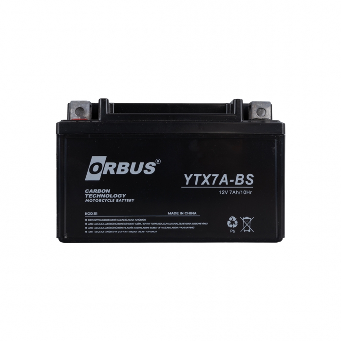 ORBUS YTX7A-BS 12V 7A MOTOSİKLET AKÜSÜ (152 X 88 X 98 MM) (2.5KG)