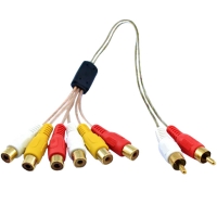 POWERMASTER 2 RCA ERKEK / 6 RCA DİŞİ 60 CM ŞEFFAF ARA KABLO