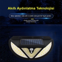 POWERMASTER MX-118 118 SMD LEDLİ HAREKET SENSÖRLÜ ÜÇ MODLU SOLAR DUVAR LAMBASI