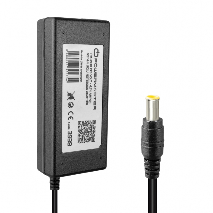 POWERMASTER PM-3938 19.5 VOLT - 4.74 AMPER 6.5*4.4 MM UÇLU ADAPTÖR (SONY NOTEBOOK - SAMSUNG LED TV MONİTÖR)