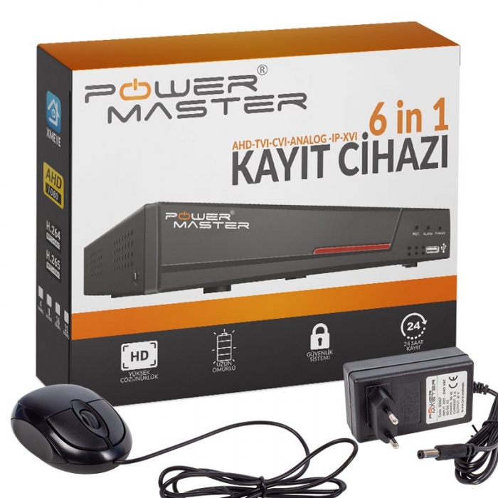 POWERMASTER PM-4410 4 KANAL 6IN1 DVR KAYIT CİHAZI (H265)