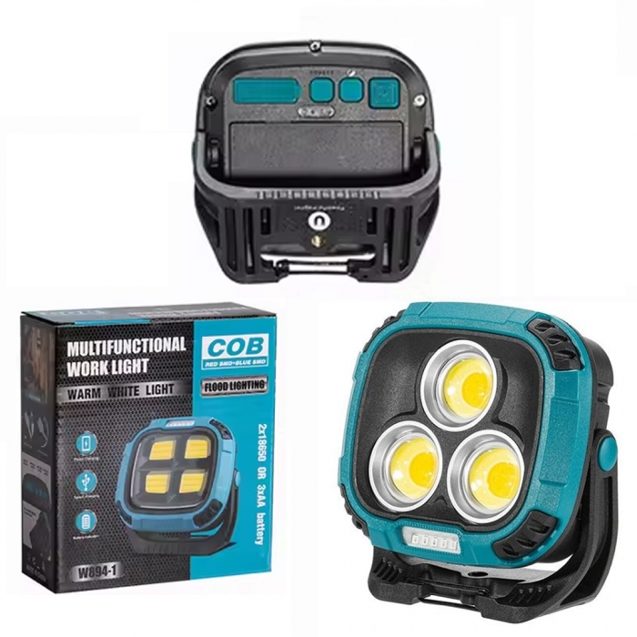 POWERMASTER MX-W891 4000K - 7000K - KIRMIZI 3 COB LEDLİ 30 WATT ÇOK FONKSİYONLU ÇALIŞMA LAMBASI (POWERBANK)