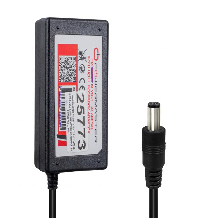 POWERMASTER PM-25773 19 VOLT - 2.1 AMPER 5.5*2.5 MM UÇLU SAMSUNG NOTEBOOK ADAPTÖR  ( + POWER KABLOSUNU UNUTMA)