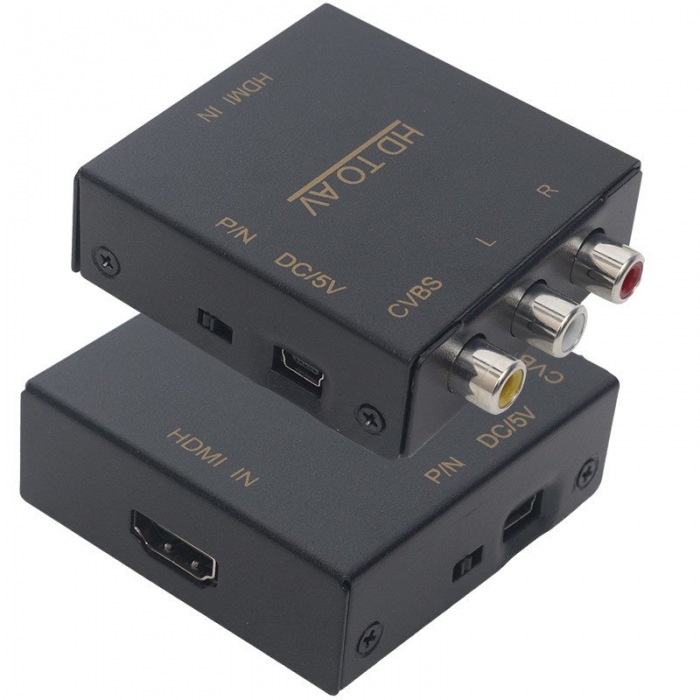 POWERMASTER PM-33523 HDMI TO RCA AV ÇEVİRİCİ ADAPTÖR METAL KASA