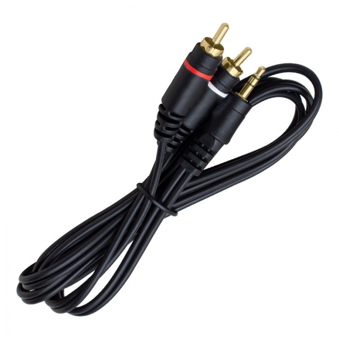 POWERMASTER PM-4283 2 RCA ERKEK + 3.5 MM STEREO ERKEK GOLD 1.5 METRE 1.KALİTE KABLO