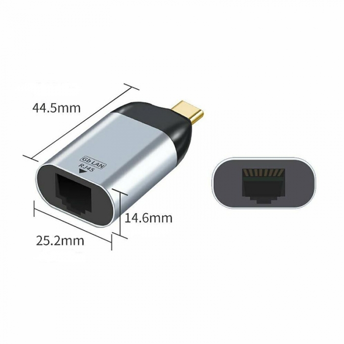 POWERMASTER PM-6478 RJ45 TO TYPE-C KONNEKTÖR (ETHERNET ADAPTÖR)