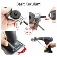 POWERMASTER ŞARJLI - ELEKTRİKLİ EL MATKABI METAL PLAKA KESİCİ APARATI (ALÜMİNYUM, BAKIR, DEMİR)