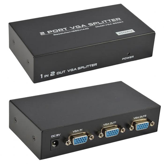 POWERMASTER PM-2502A 2 PORT 250 MHZ 1920X1440 VGA SPLITTER DAĞITICI