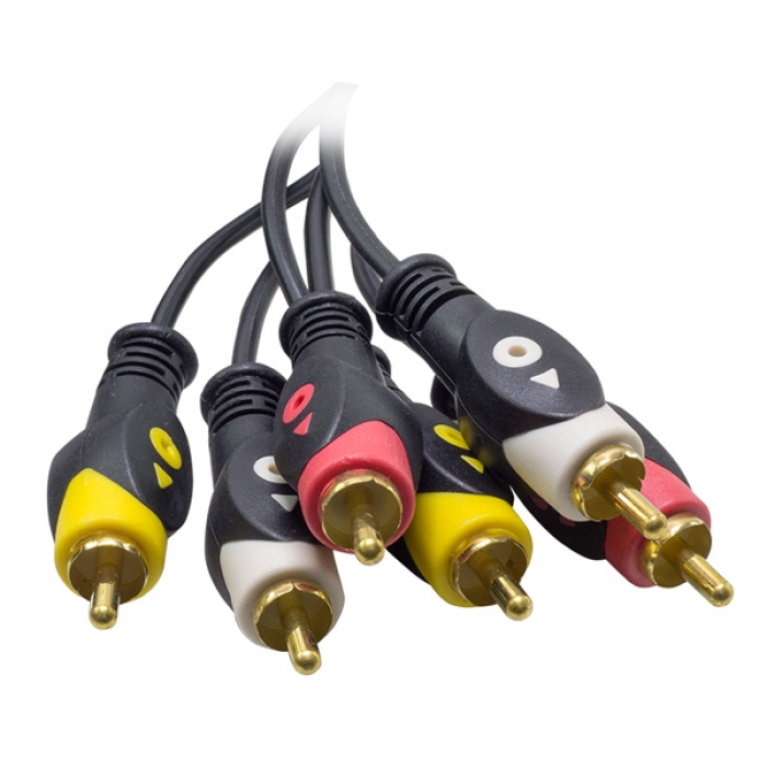 POWERMASTER 3 RCA + 3 RCA 3 METRE 1.KALİTE GOLD KABLO