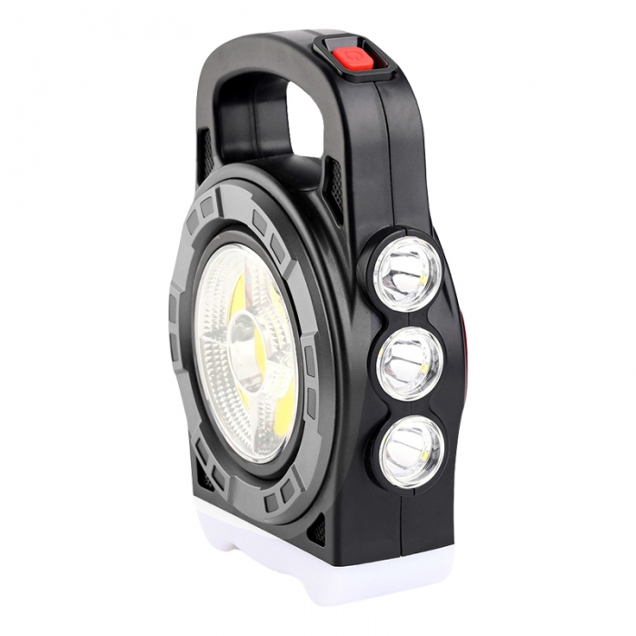 POWERMASTER HB-6678C COB LEDLİ 20 WATT 3 KADEMELİ ŞARJ EDİLEBİLİR USB ÇIKIŞLI SOLAR LAMBA