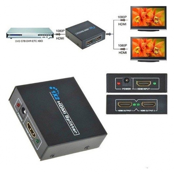 ROSE HDMI-102 1.4V 1080İ-1080P 3D 1X2 HDMI DAĞITICI ÇOKLAYICI SPLITTER