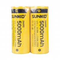 SUNKKO 3.7 VOLT 5000 MAH 26650 ŞARJ EDİLEBİLİR PİL (TEKLİ)