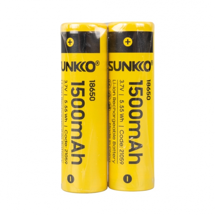 SUNKKO 3.7 VOLT 1500 MAH 18650 ŞARJ EDİLEBİLİR PİL (TEKLİ)