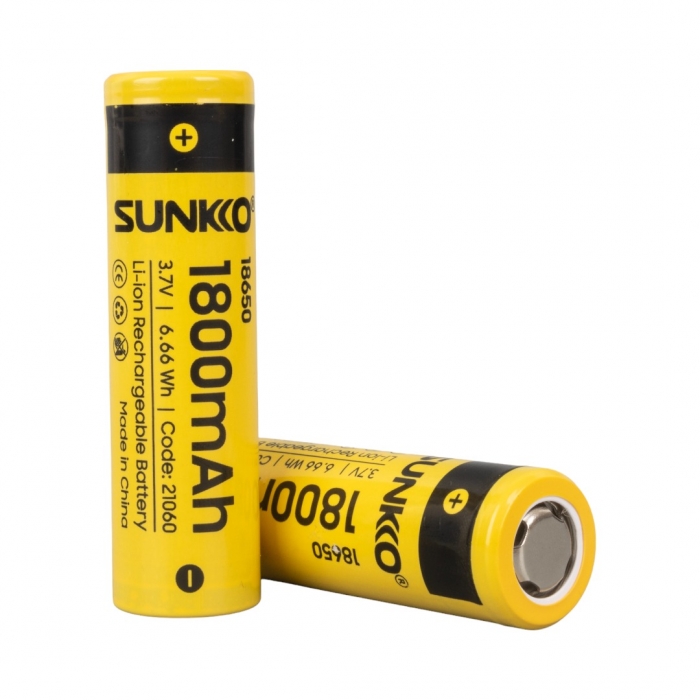 SUNKKO 3.7 VOLT 1800 MAH 18650 ŞARJ EDİLEBİLİR PİL (TEKLİ)