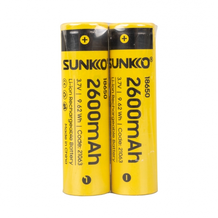 SUNKKO 3.7 VOLT 2600 MAH 18650 ŞARJ EDİLEBİLİR PİL (TEKLİ)