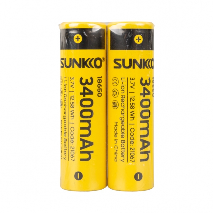 SUNKKO 3.7 VOLT 3400 MAH 18650 ŞARJ EDİLEBİLİR PİL (TEKLİ)