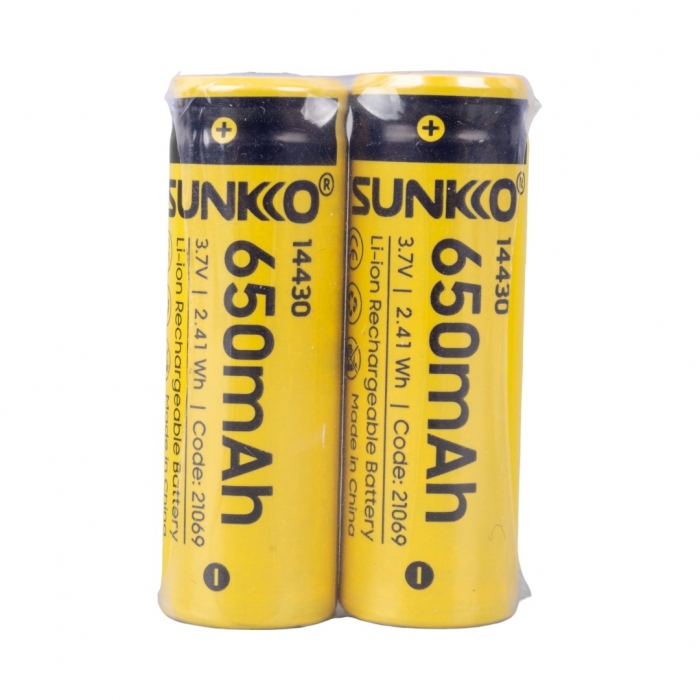 SUNKKO 3.7 VOLT 650 MAH 14430 ŞARJ EDİLEBİLİR PİL (TEKLİ)