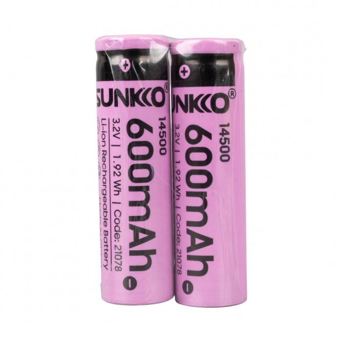 SUNKKO IFR 3.2 VOLT 600 MAH 14500 ŞARJ EDİLEBİLİR PİL (TEKLİ)