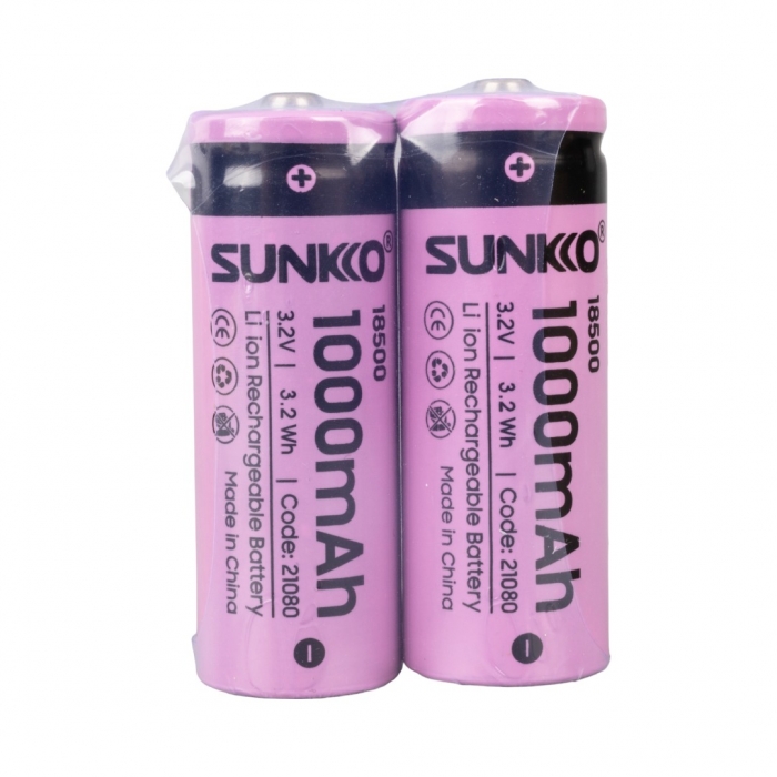 SUNKKO IFR 3.2 VOLT 1000 MAH 18500 ŞARJ EDİLEBİLİR PİL (TEKLİ)