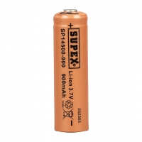 SUPEX SP14500-900S LİTYUM ION 3.7 VOLT 900 MAH ŞARJ EDİLEBİLİR BAŞLIKLI PİL TEKLİ