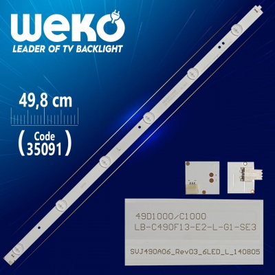 SVJ490A06_REV03_6LED_L - LB-C490F13-E2-L-G1-SE3 / SE1 - 6 LEDLİ 49.8 CM - (WK-472)