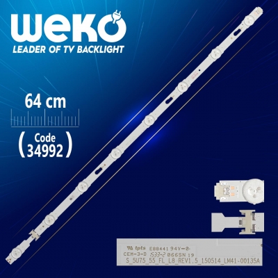 V5DU-550DCA-R1 - S_5U75_55_FL_L8_REV1.5_150514_LM41-00135A - (LEFT) - 64 CM 8 LEDLİ - (WK-445)