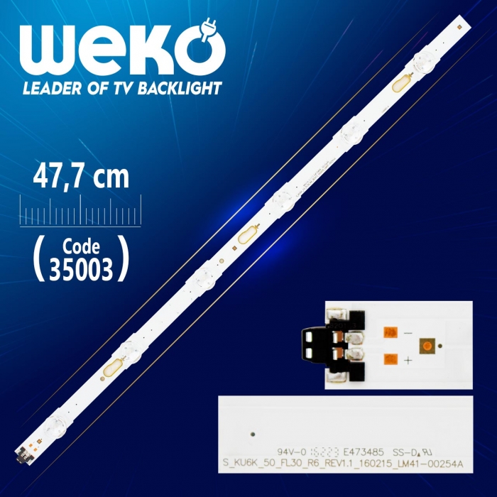 V6DU-500DCB-R2 - S_KU6K_50_FL30_R6_REV1.1_160215_LM41-00254A  6 LEDLİ 47,7 CM (RİGHT) (WK-792)