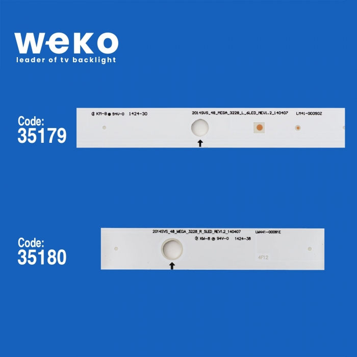 WKSET-5137 35179X4 35180X4 SAMSUNG_2014SVS_48_MEGA_3228 8 ADET LED BAR