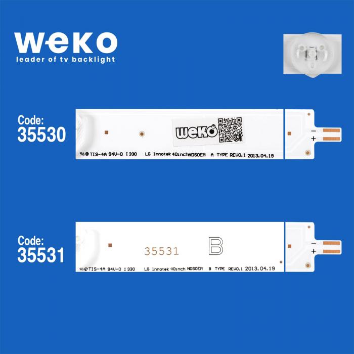 WKSET-5181 35530X5 35531X5 LG INNOTEK 40INCH NDSOEM 10 ADET LED BAR (38CM)