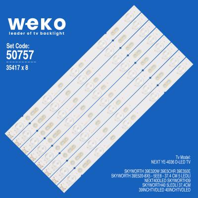 WKSET-5757 35417X8 SKYWORTH 39E520-8X5 - 5EE8 8 ADET LED BAR