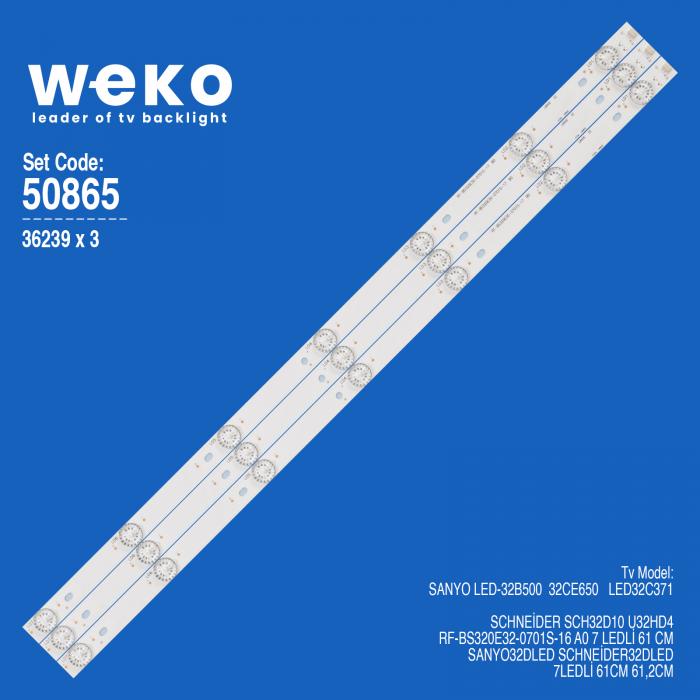 WKSET-5865 36239X3 RF-BS320E32-0701S-16 A0  3 ADET LED BAR