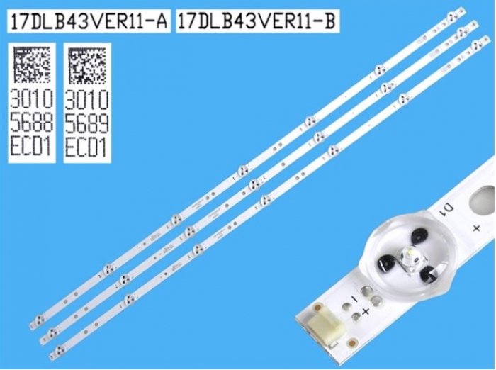 WKSET-6023 36832X2 36833X1 17DLB43VER11-A/B 3 ADET LED BAR (7+7LENS)