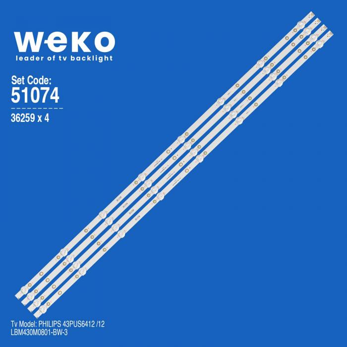 WKSET-6074 36259X4 LBM430M0801-BW-3 4 ADET LED BAR