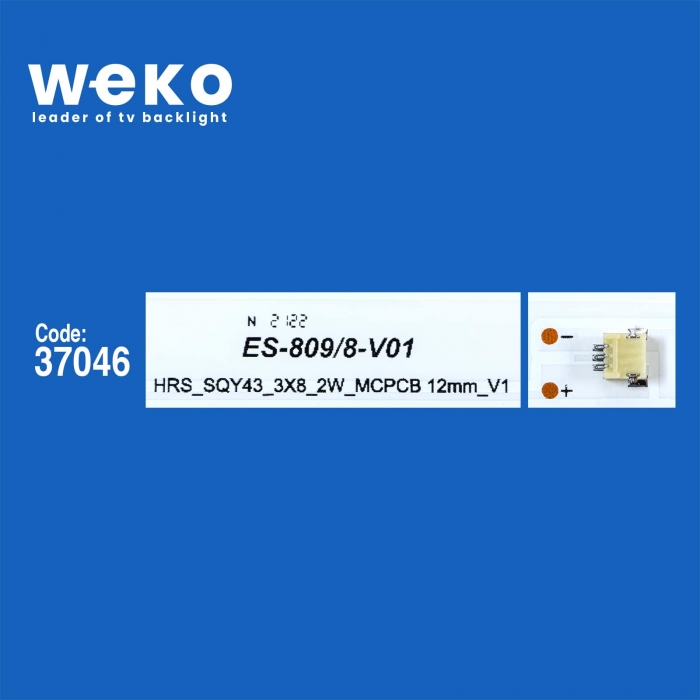 WKSET-6310 37046X3 HRS_SQY43_3X8_2W_MCPCB 12MM_V1 3 ADET LED BAR