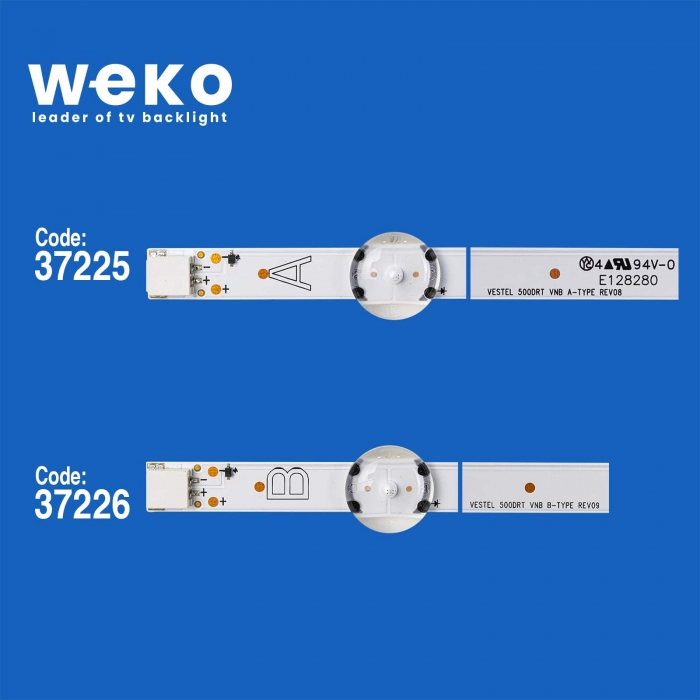 WKSET-6536 37225X4 37226X2 VESTEL 500DRT VNB A/B-TYPE REV08/09  6 ADET LED BAR (5LENS)